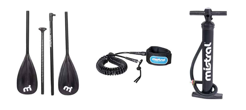 mistral sup paddel, leash und pumpe