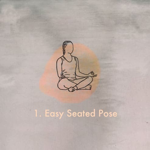 Illustration einer Frau welche die einfach Sitz Yoga Position