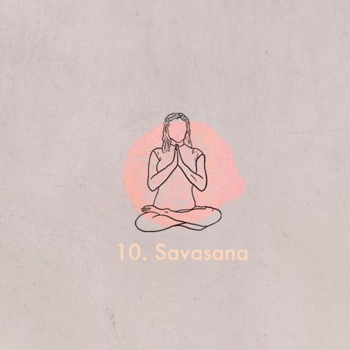 Illustration einer Frau welche die SavasanaYoga Position