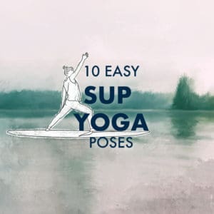 Painting of a girl doing yoga on a sup