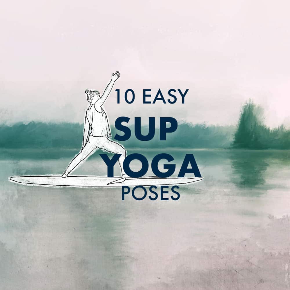 Painting of a girl doing yoga on a sup