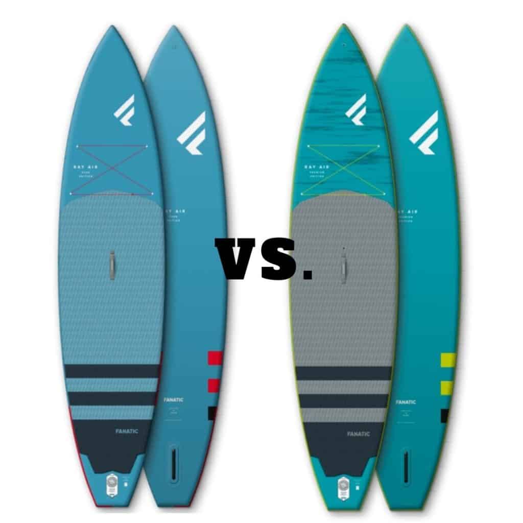 Fanatic Ray Air Touring inflatable SUP 12.6 Stand up Paddle Board mit Pure Padde