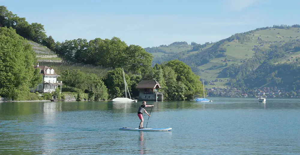 The Indiana SUP Familiy Pack Allround Board on calm water