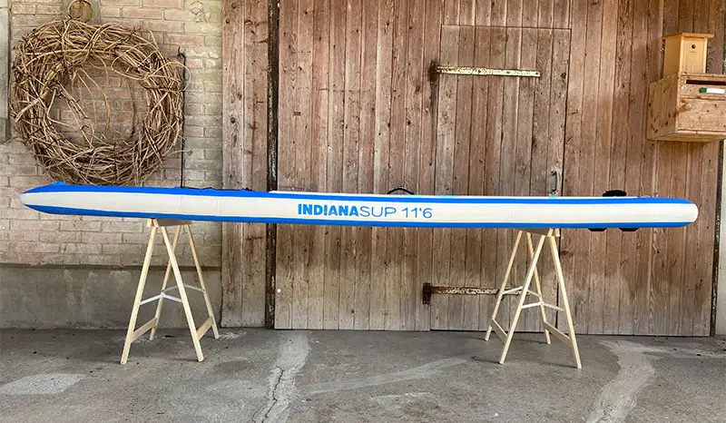 The flat shape of the Indiana Family Pack SUP