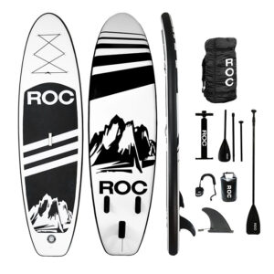 Das ROC Explorer Paddle Board mit allem Zubehör