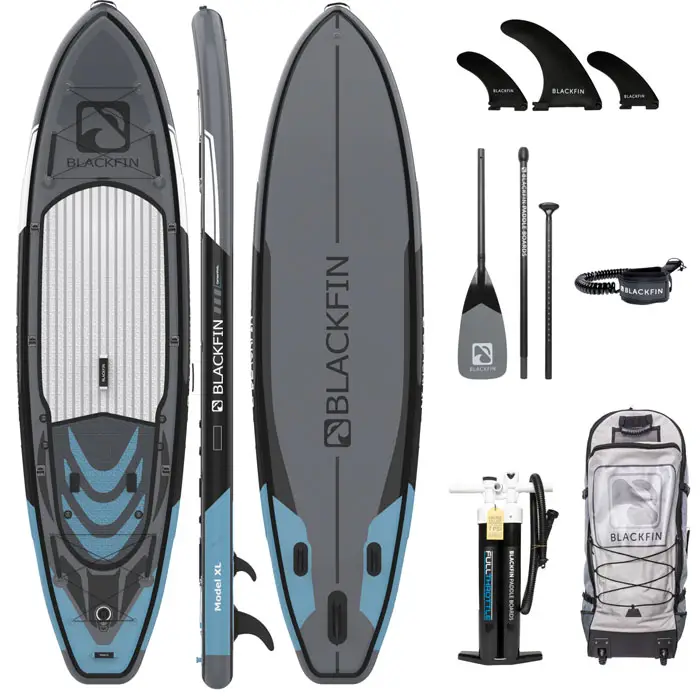 Das iRocker Blackfin Model XL Paddel Board mit Zubehör